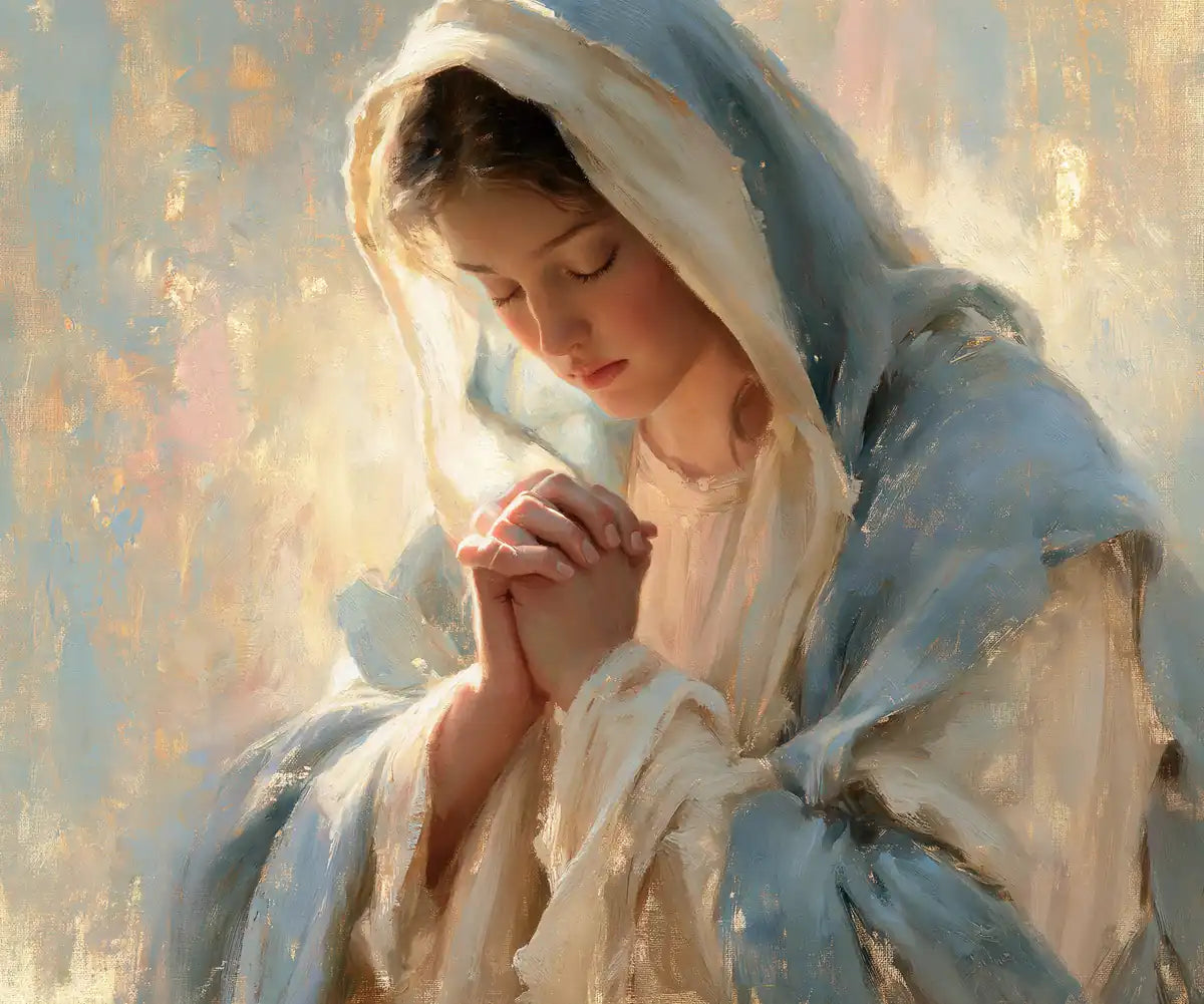 Virgin Mary in Prayer - Impressionist - Christian artwork collection
