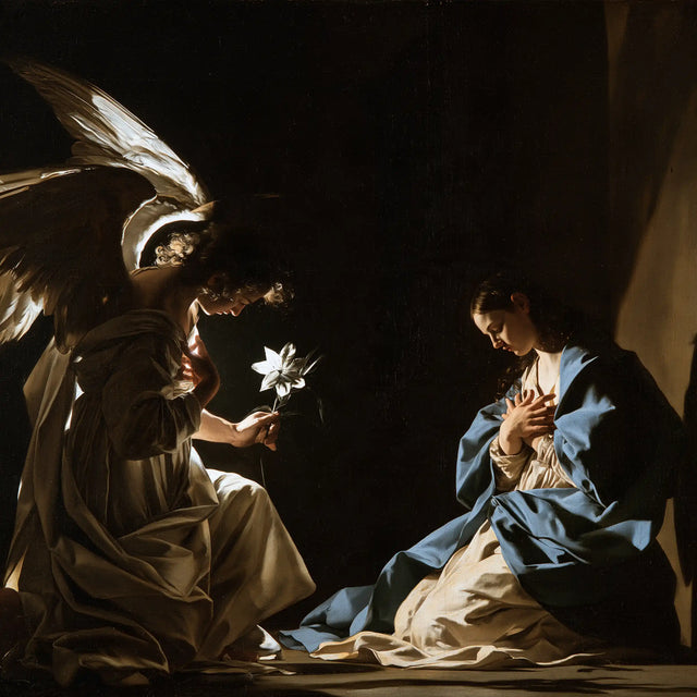 The Annunciation - Caravaggio Tenebrism · Square n° 3