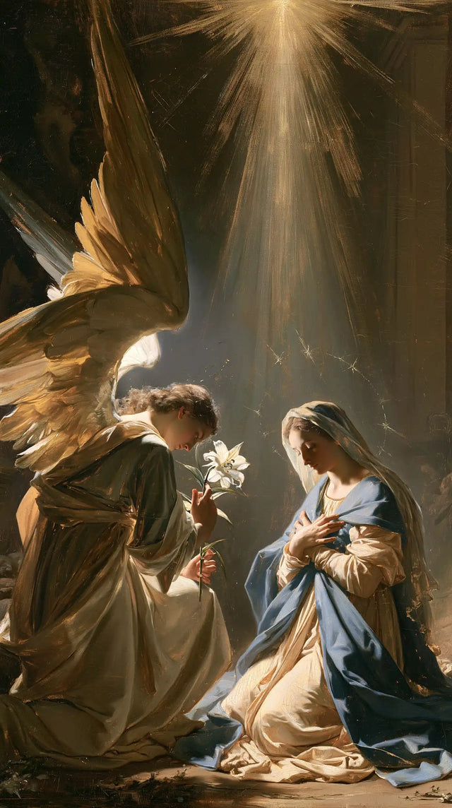 The Annunciation - Celestial Annunciation in Blue Ivory and Gold · Portrait n° 11