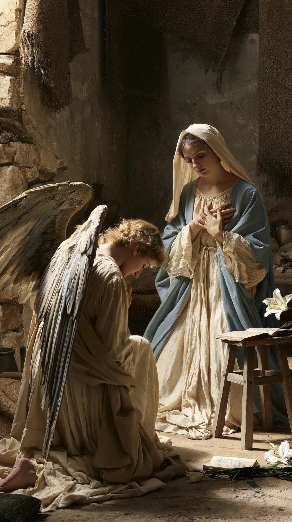 the Annunciation in the chamber at Nazareth in The Chamber in Nazareth style, portrait Christian artwork no. 4