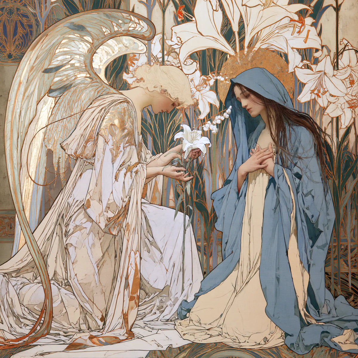 The Annunciation - Sacred Art Nouveau · Square n° 1