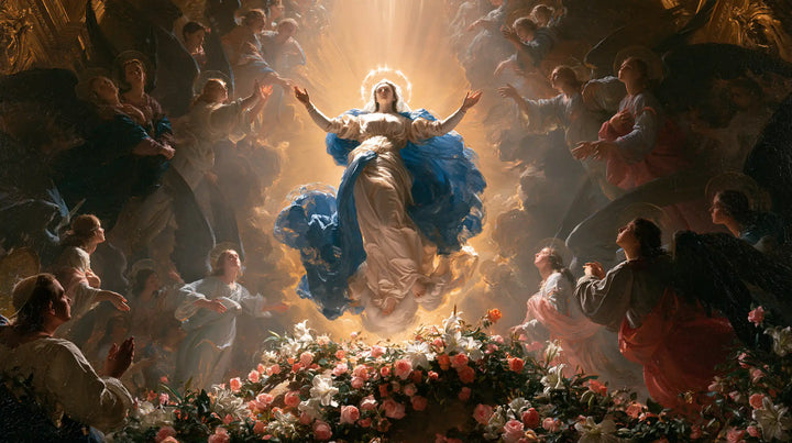 The Assumption of Mary — The Crown of Roses Beneath the Ascent