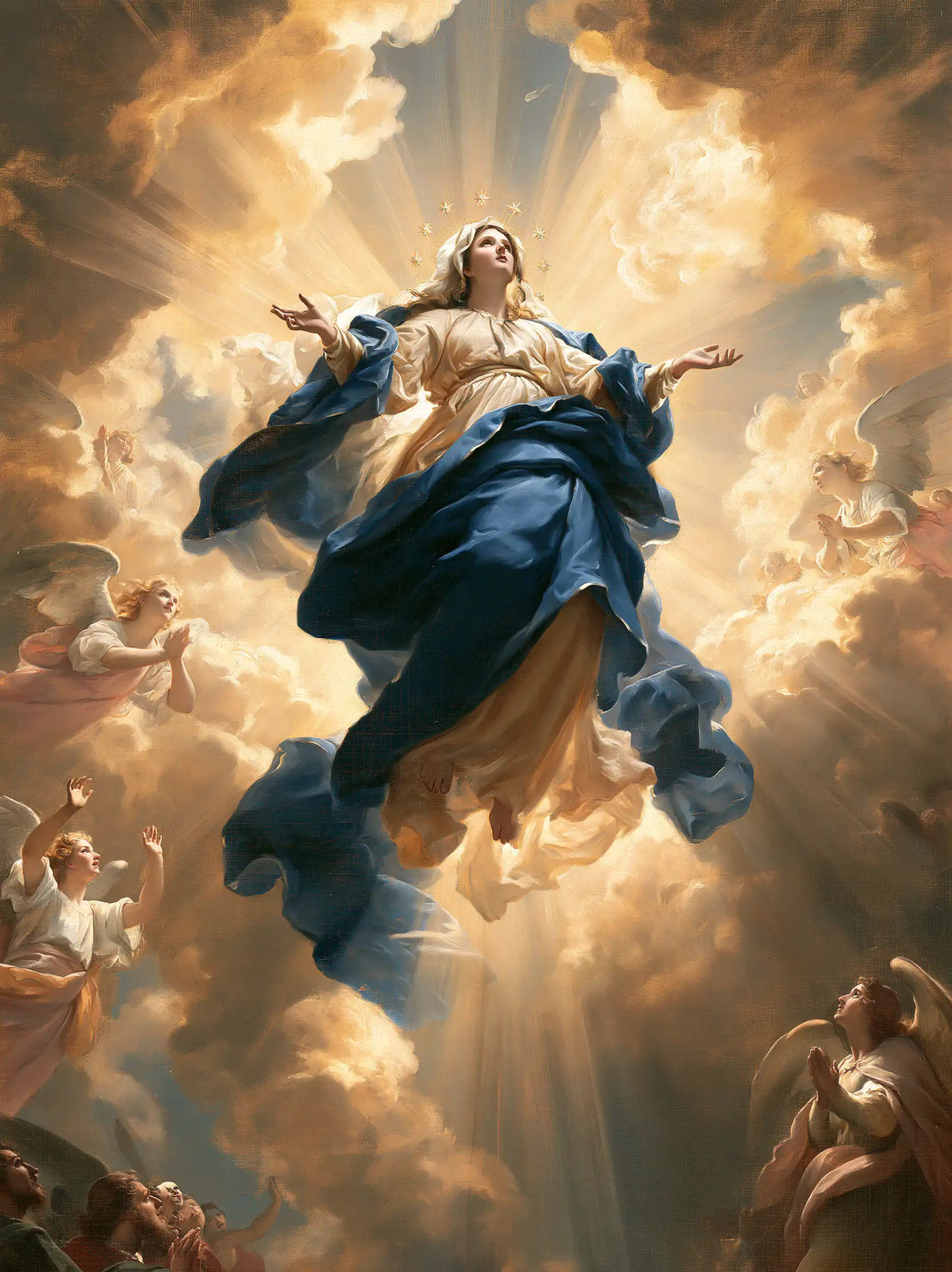 The Assumption of Mary — Light Beneath the Floating Mantle