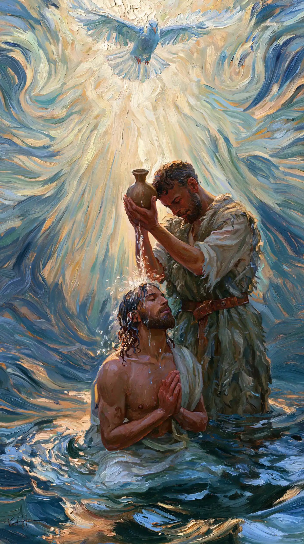 The Baptism of Jesus – Post-Impressionist · Kneeling in the Jordan · Portrait no. 1