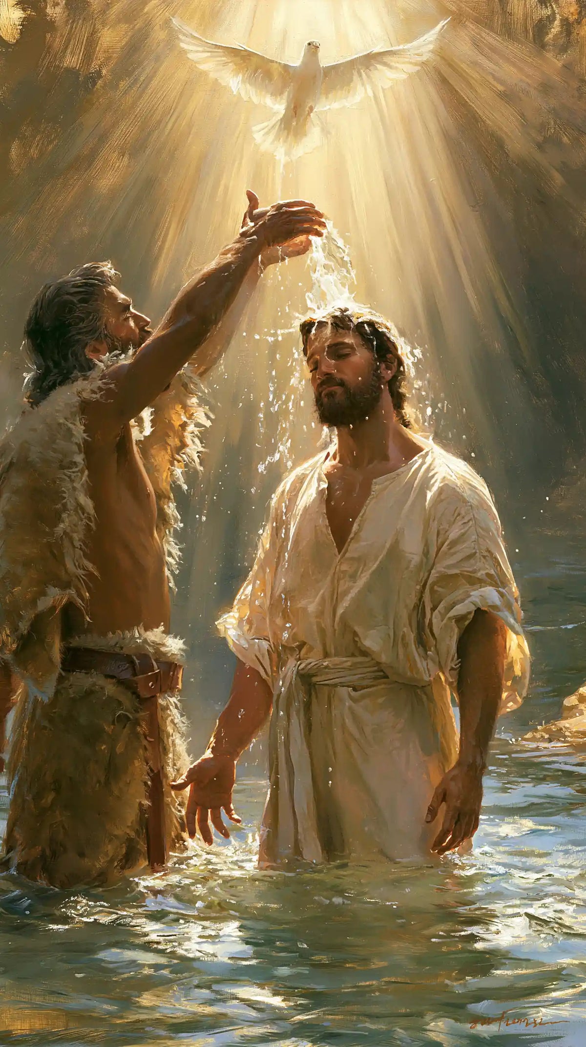 The Baptism of Jesus – Sacred Gold · Standing in the Jordan · Portrait no. 3