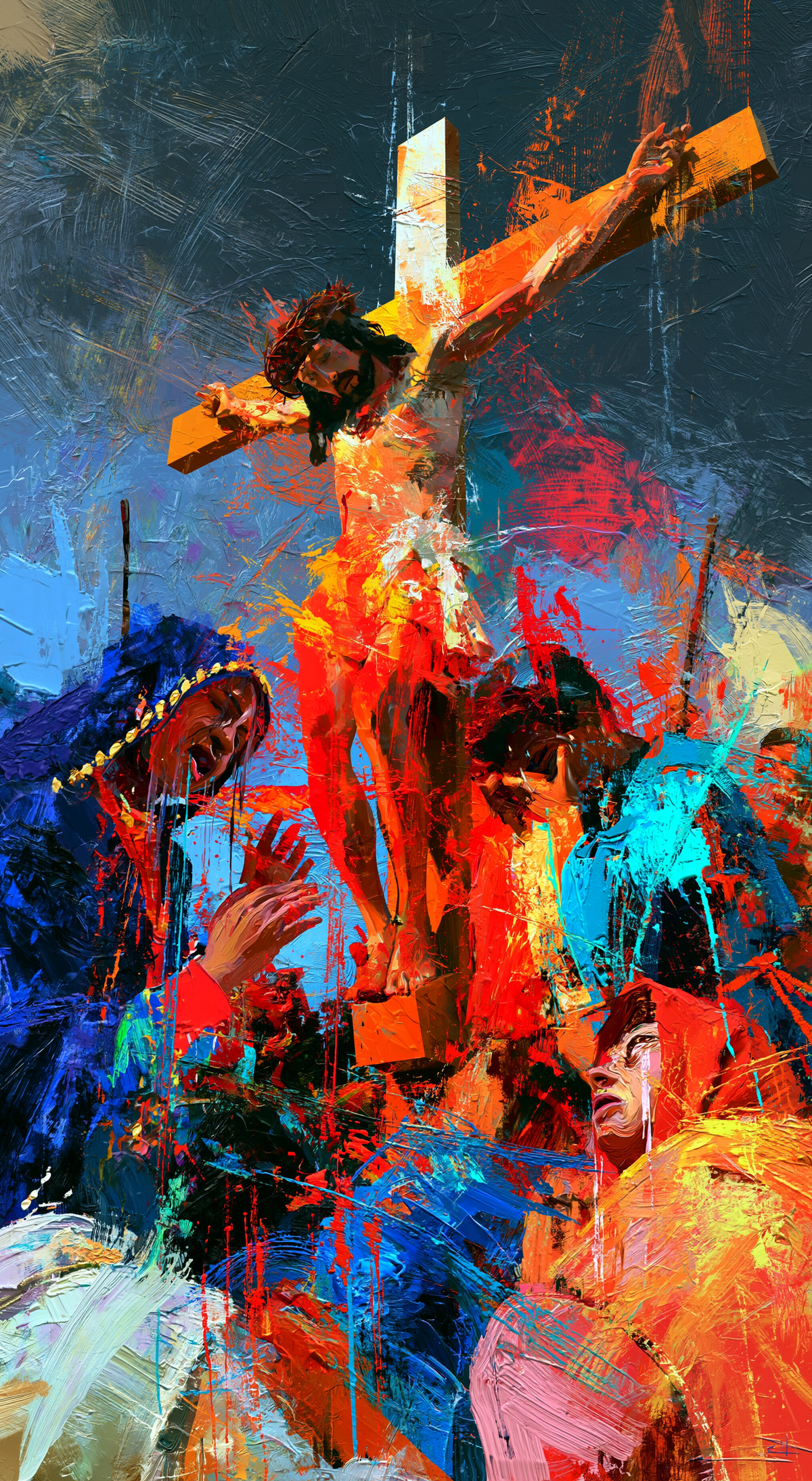 The Crucifixion - Expressionist · Portrait n° 5 — aperçu de la finition sélectionnée