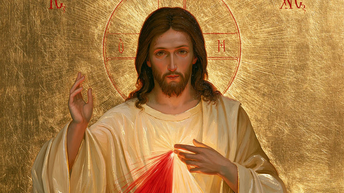 Divine Mercy Jesus — The Welcome Beneath the Inscribed Circle