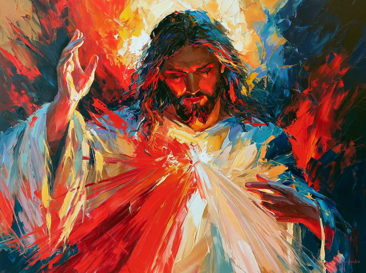 Divine Mercy Jesus – Expressionist · Landscape no. 2