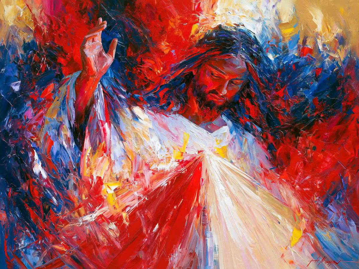 Divine Mercy Jesus – Expressionist · Landscape no. 3