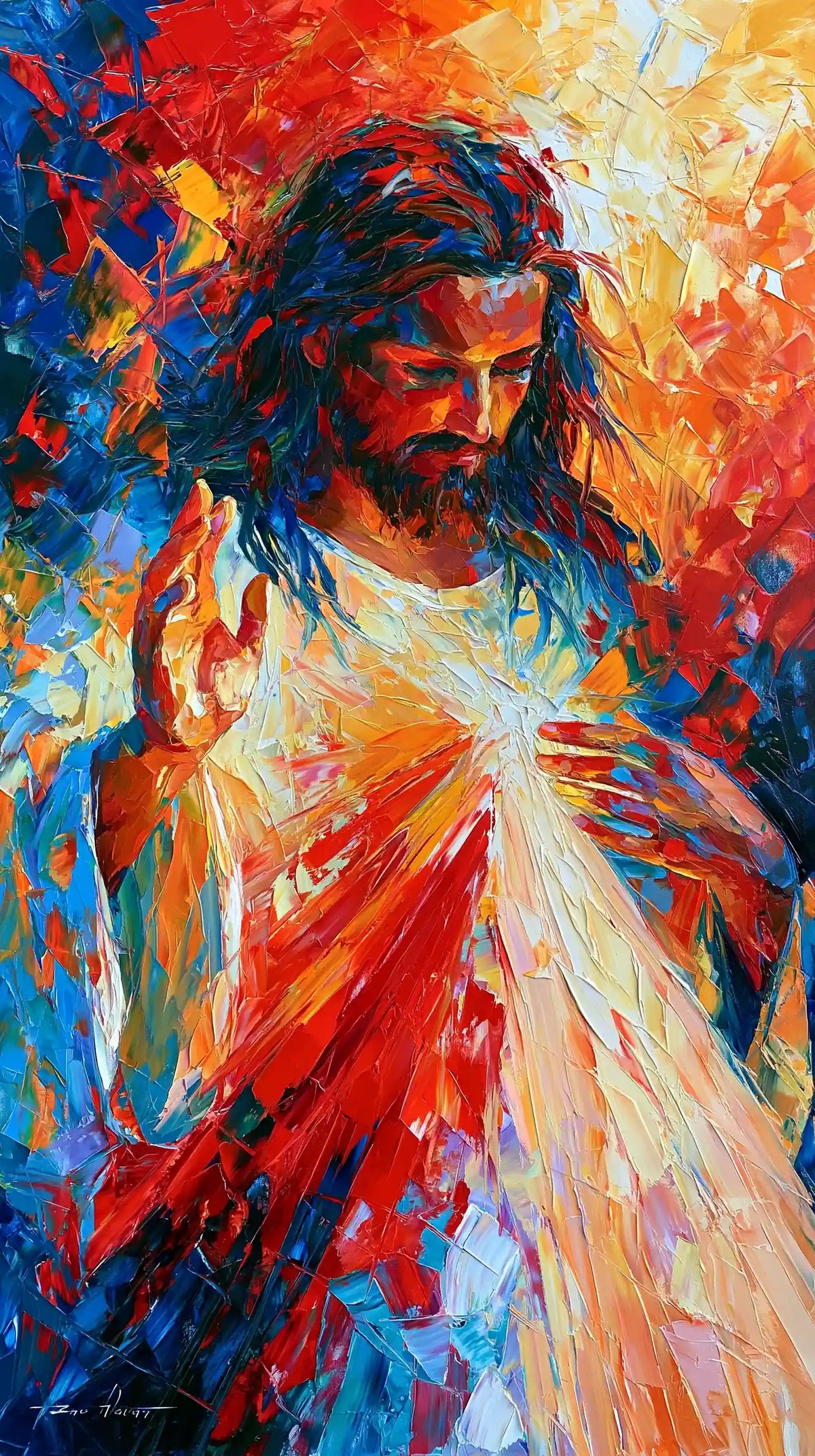 Divine Mercy Jesus – Expressionist · Portrait no. 7