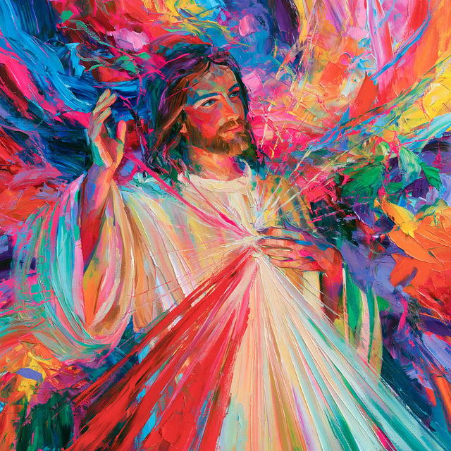 Divine Mercy Jesus – Ultra-Vibrant Expressionism · Square no. 1