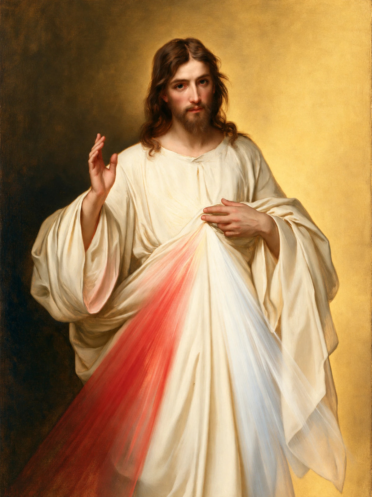 Divine Mercy Jesus – Radiance on Gold