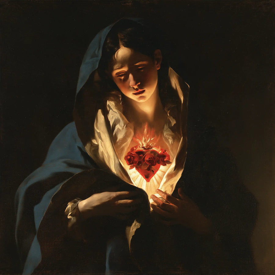 Immaculate Heart of Mary - Caravaggio Tenebrism · Square n° 6