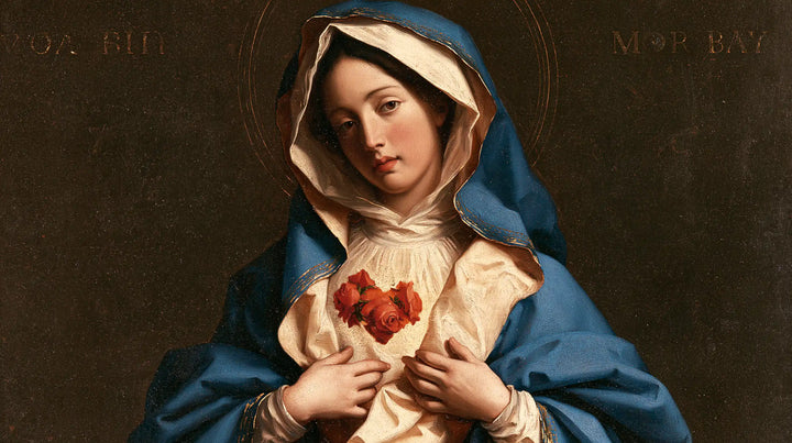 The Immaculate Heart of Mary — The Heart Held Between Peaceful Fingers
