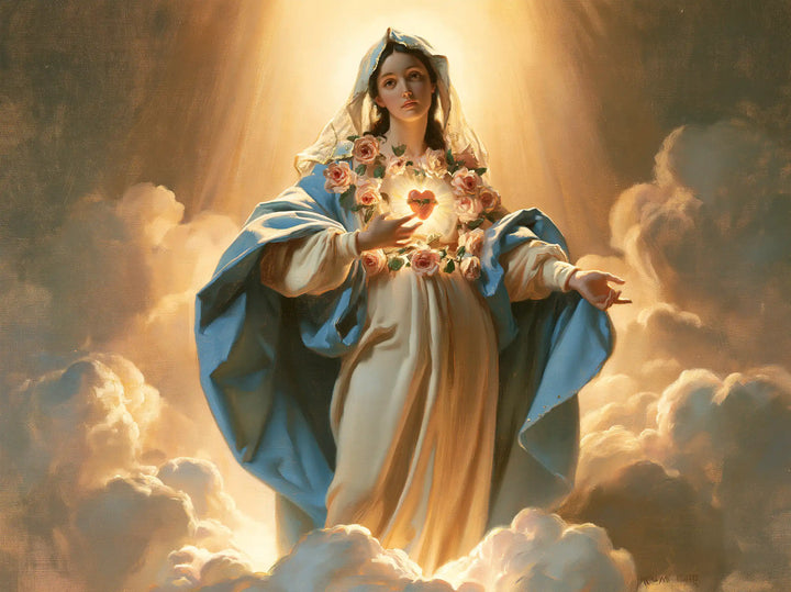 Immaculate Heart of Mary - Mary upon the Clouds with the Immaculate Heart · Landscape n° 2