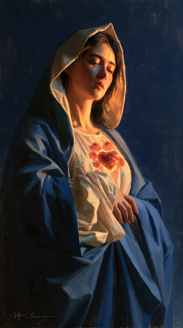 Immaculate Heart of Mary - Midnight Blue Chiaroscuro · Portrait n° 7