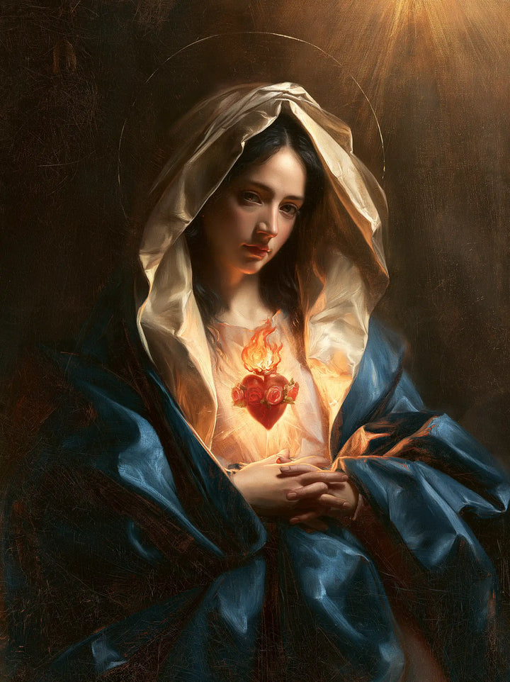 The Immaculate Heart of Mary — The Watchful Heart Above Closed Hands