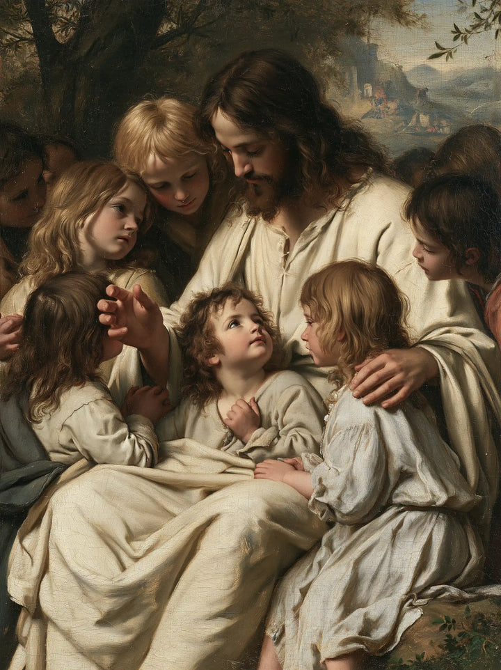 Jesus and the Children — The Upward-Looking Child beside the Heart