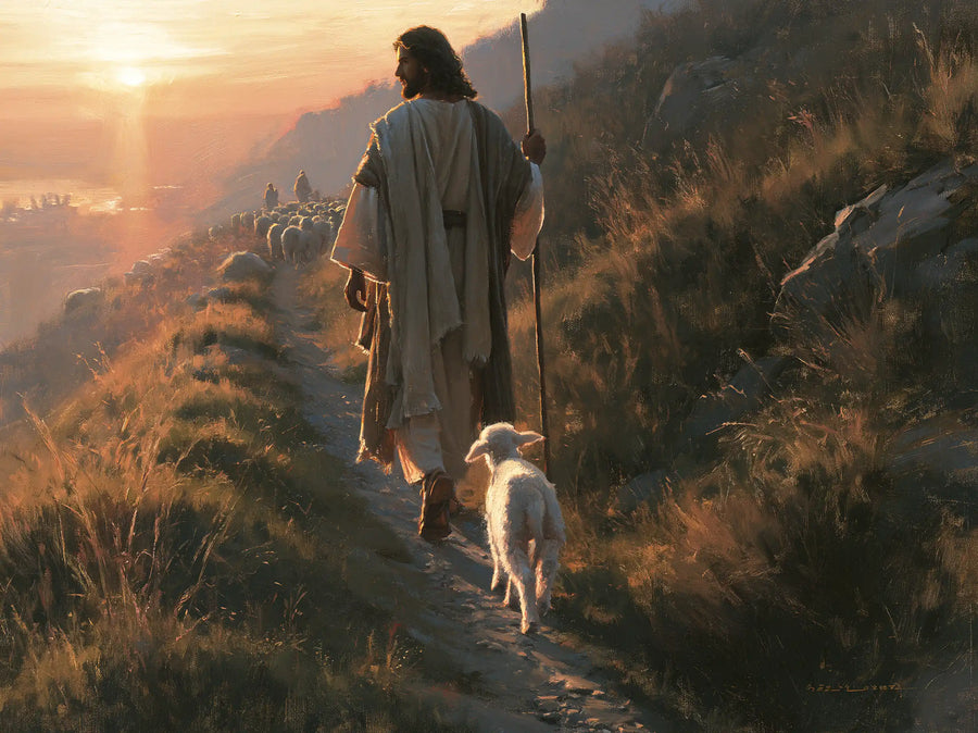 Jesus and the Lamb - Jesus Guiding the Lamb · Landscape n° 3