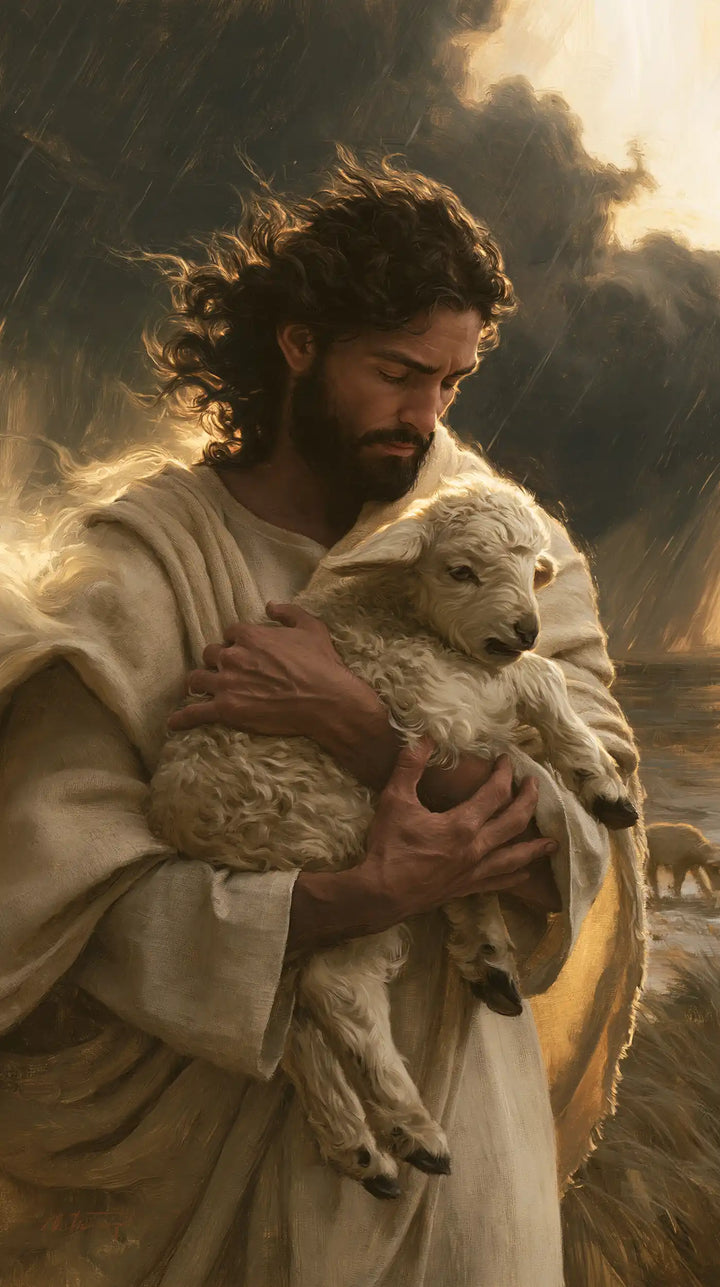 Jesus and the Lamb - Jesus Protecting the Lamb · Portrait n° 4