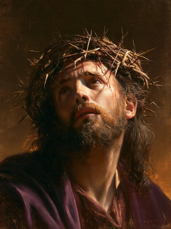 Jesus Crowned with Thorns — The Brow’s Gleam in Brown Night