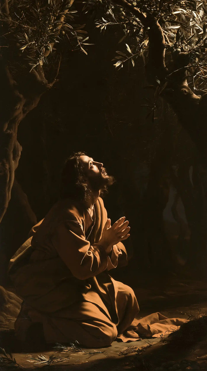 Jesus in Gethsemane - Caravaggio Tenebrism · Portrait n° 2