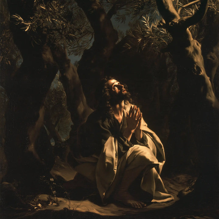 Jesus in Gethsemane - Caravaggio Tenebrism · Square n° 4