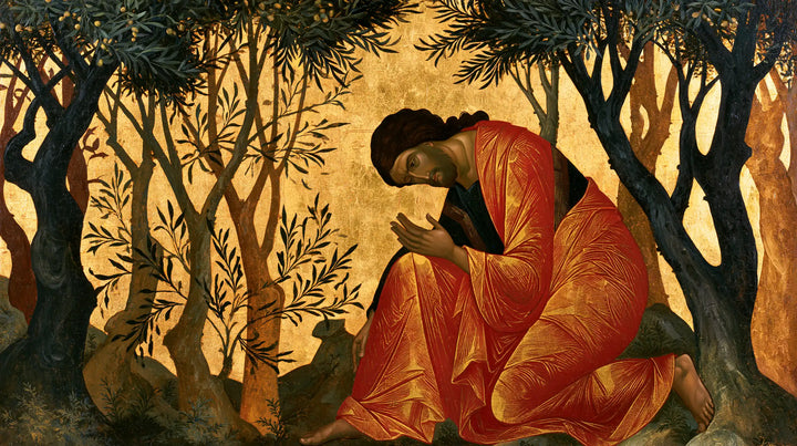 Jesus in Gethsemane - Contemporary Byzantine · Landscape n° 12