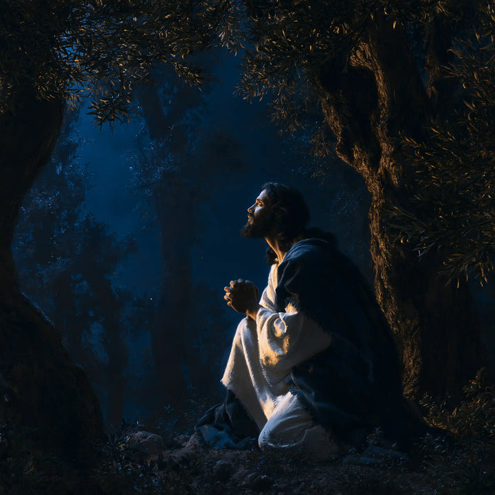 Jesus in Gethsemane — The Vigil beneath the Copper Tree