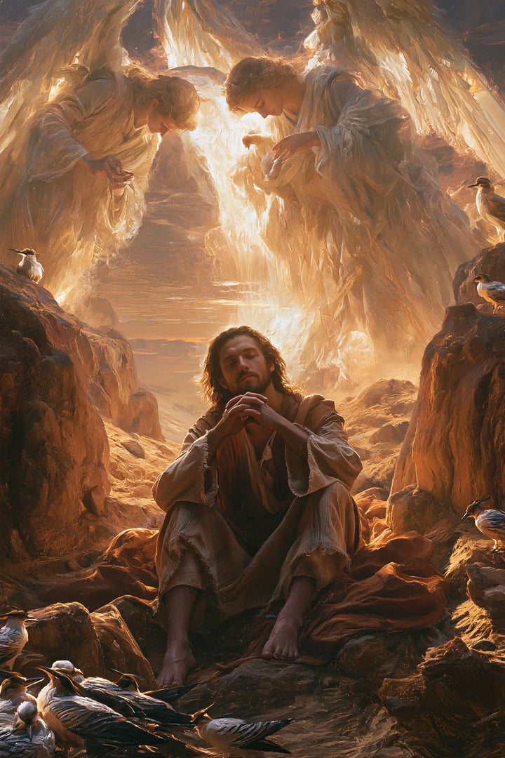 Jesus in the Desert — Prayer Beneath the Vault of Wings