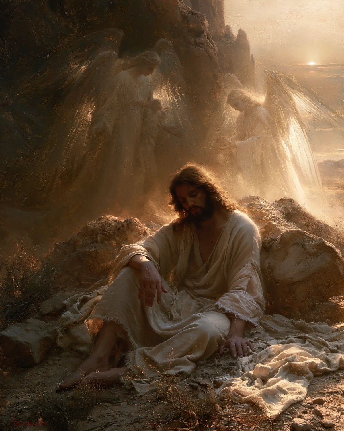 Jesus in the Desert — Light Accompanies Repose