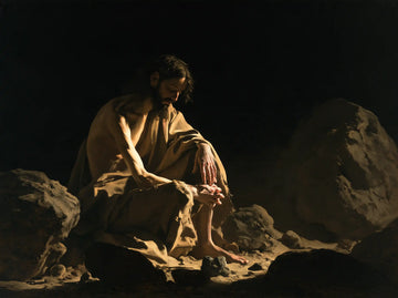 Jesus in the Desert - Caravaggio Tenebrism · Landscape n° 12