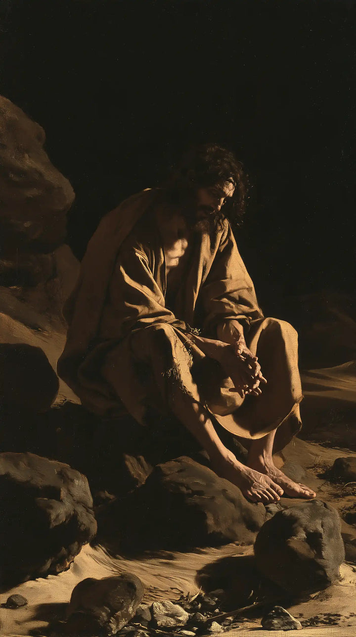 Jesus in the Desert — Rest on the Rocky Step