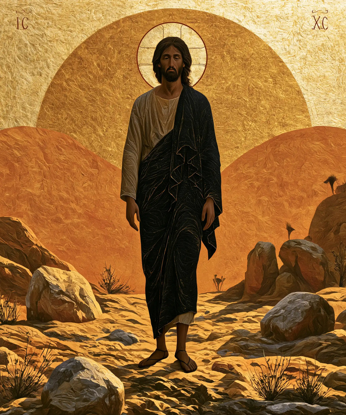 Jesus in the Desert — The Presence on the Golden Metal Path