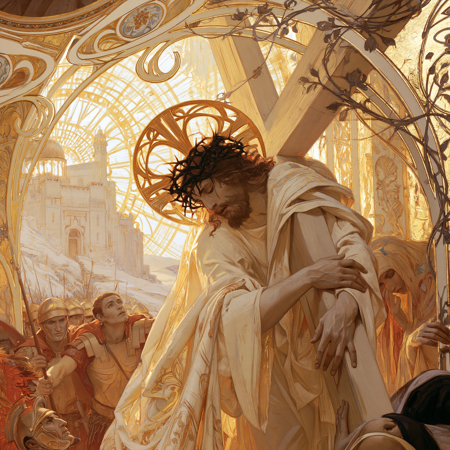 The Stations of the Cross - Sacred Art Nouveau · Square n° 1
