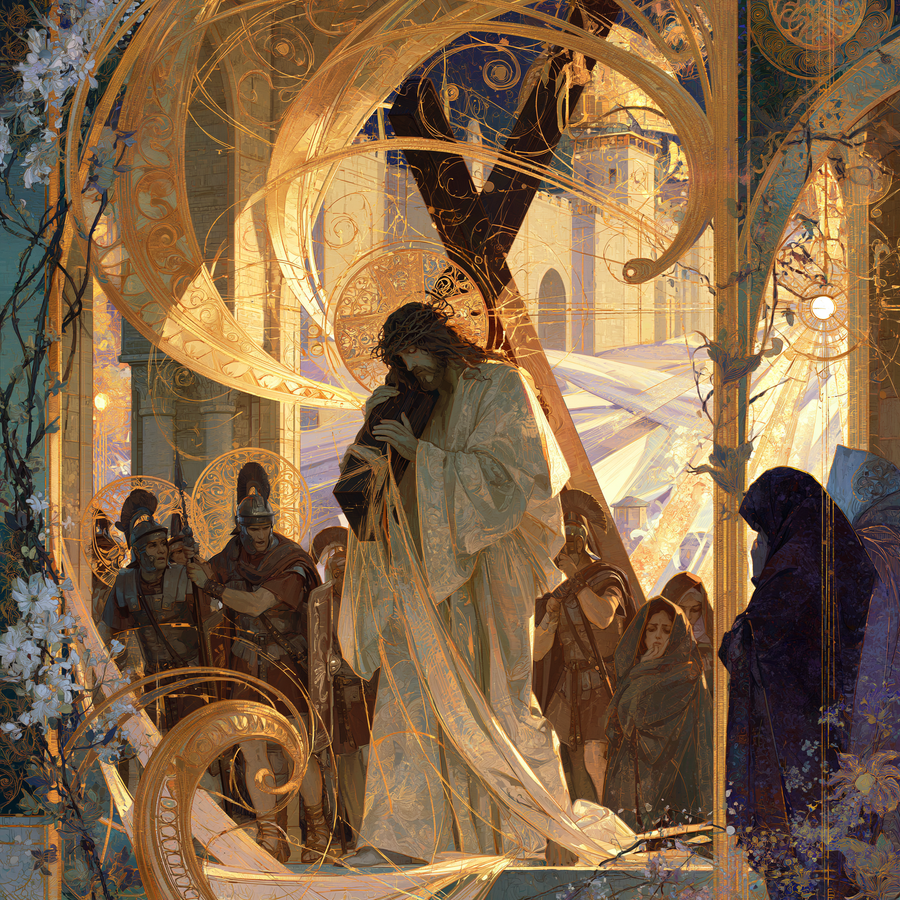 The Stations of the Cross - Sacred Art Nouveau · Square n° 4