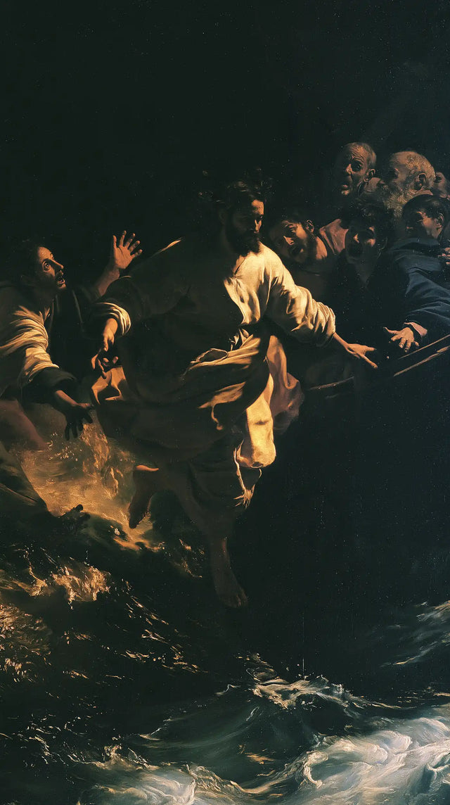 Jesus Walking on Water - Caravaggio Tenebrism · Portrait n° 2