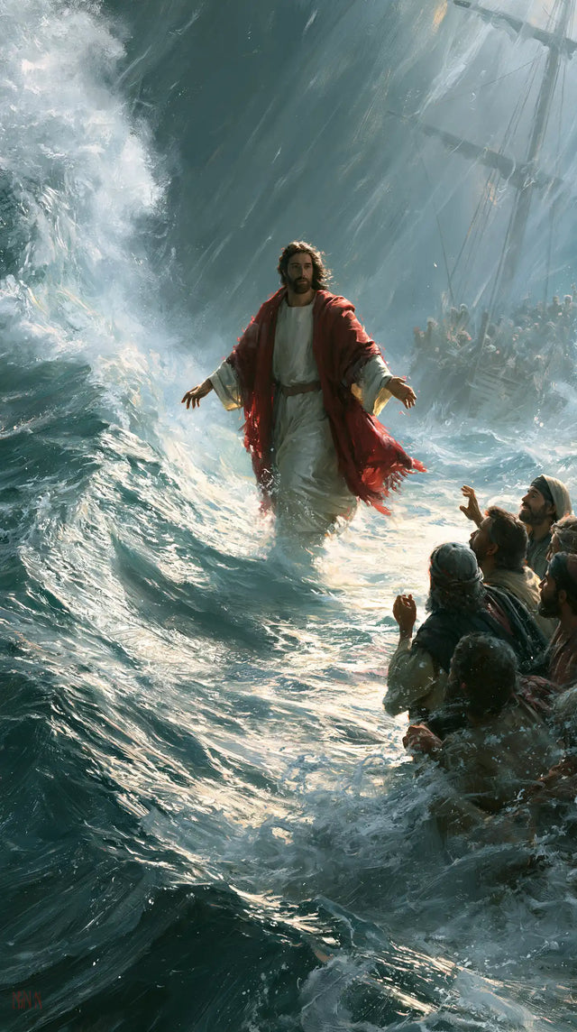 Jesus Walking on Water — The Red Descent through the Corridor of Foam