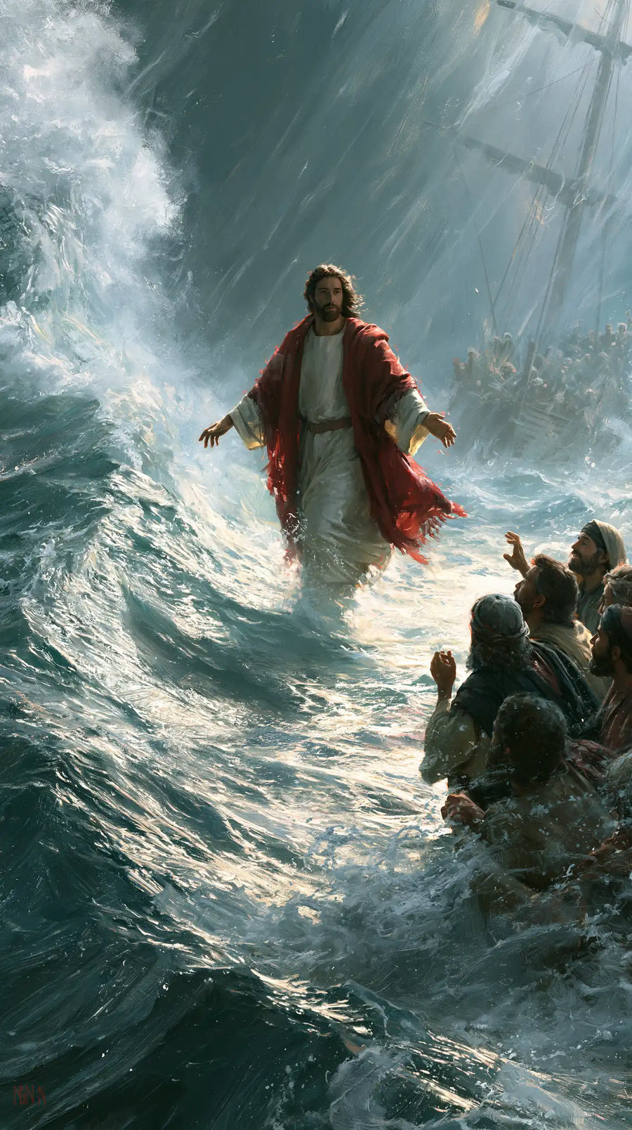 Jesus Walking on Water — The Red Descent through the Corridor of Foam
