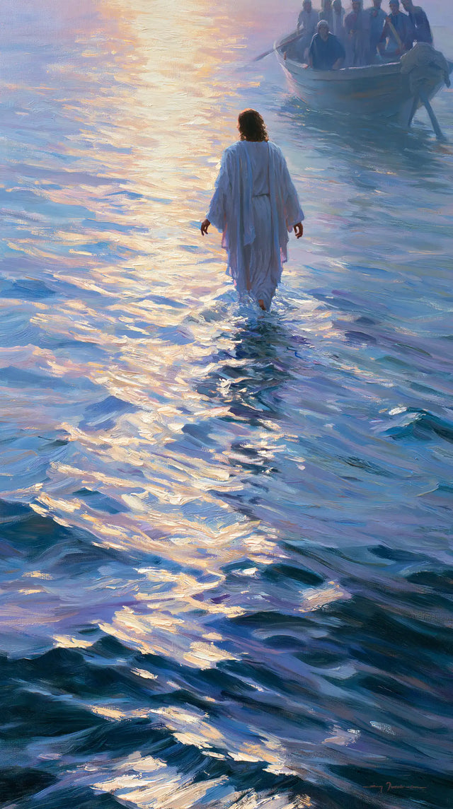 Jesus Walking on Water — The Pale Figure at the End of the Pearly Ribbon