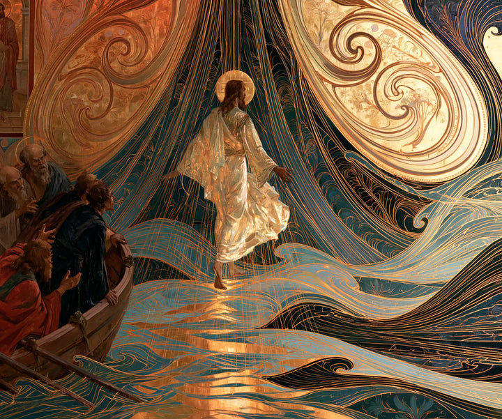 Jesus Walking on Water — The Orange Reflection beneath the Sky’s Great Curtains