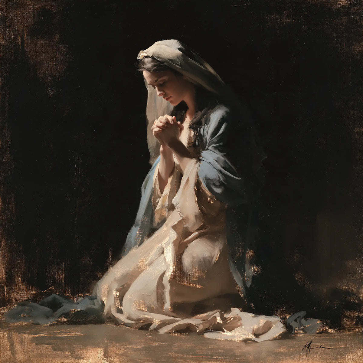 Virgin Mary in Prayer — The Folds of a Prayer