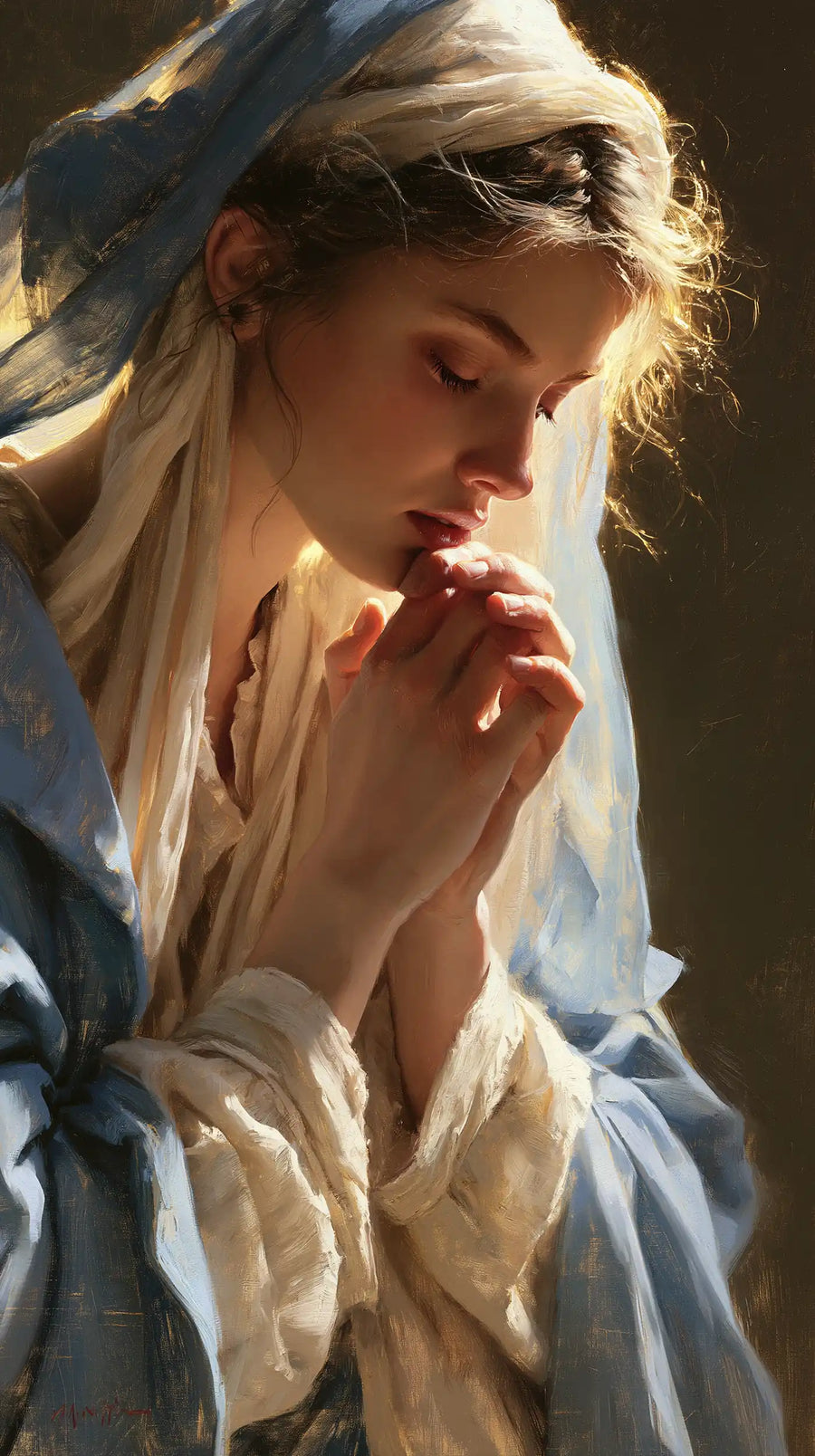 Virgin Mary in Prayer - Contemplative Close-Up · Portrait n° 2