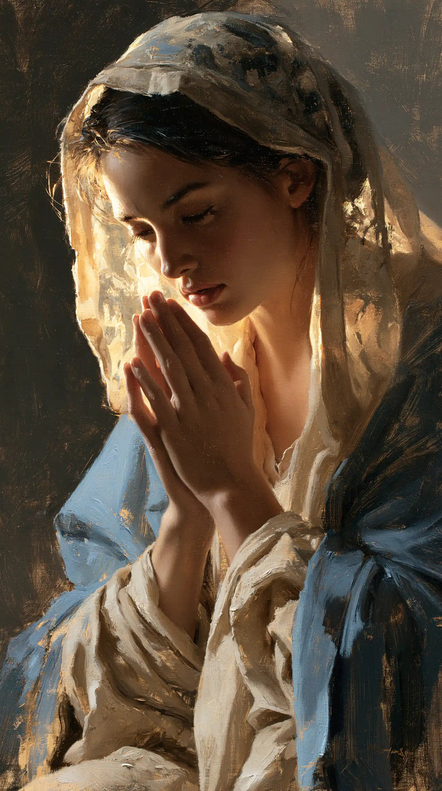 Virgin Mary in Prayer - Contemplative Close-Up · Portrait n° 3