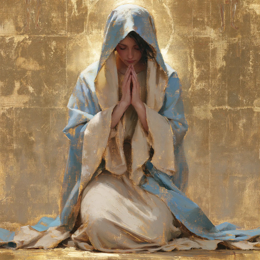 Virgin Mary in Prayer - Contemporary Byzantine · Square n° 3