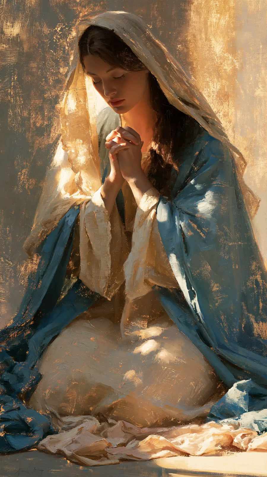 Virgin Mary in Prayer - Impressionist · Portrait n° 3