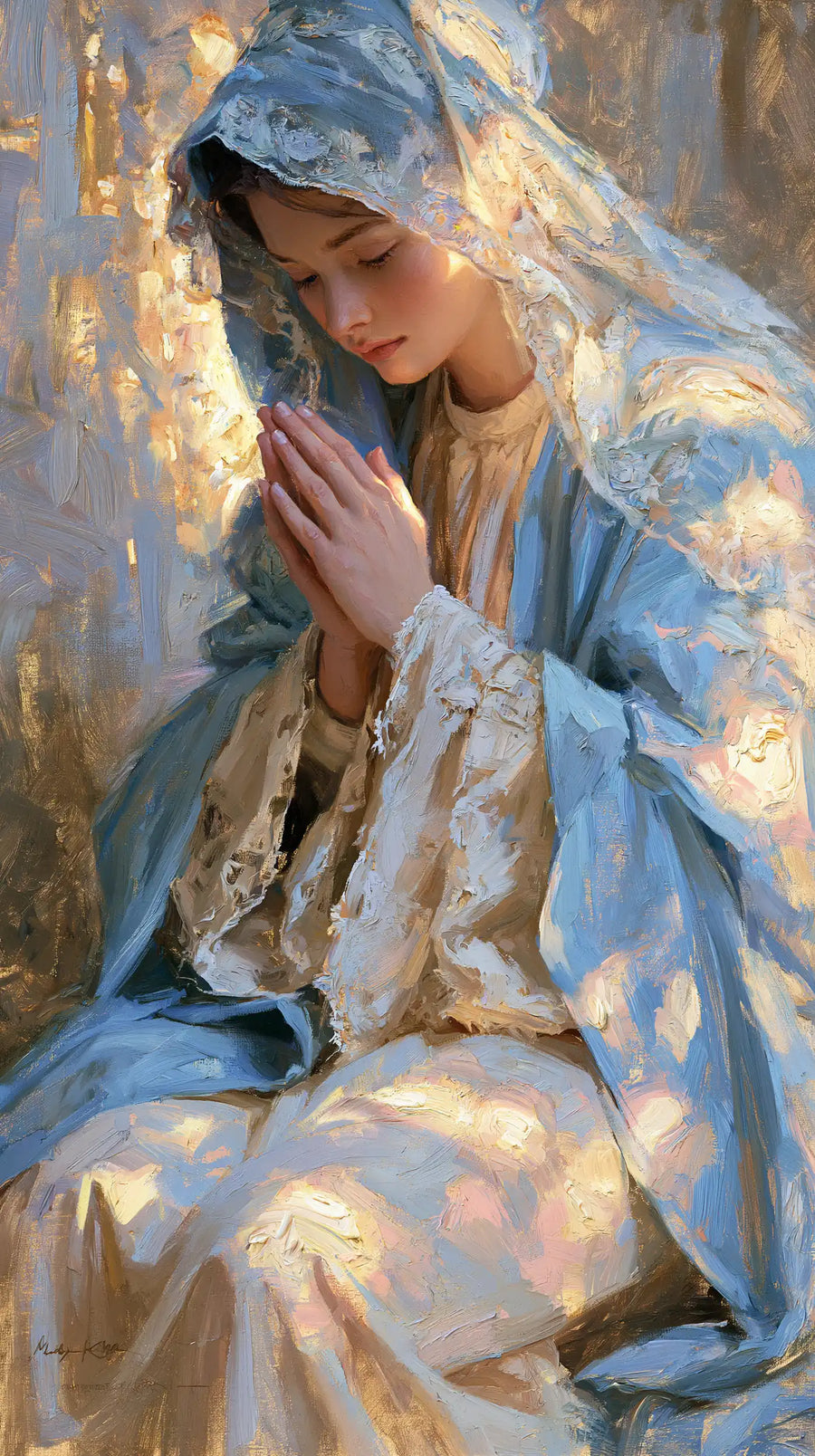 Virgin Mary in Prayer - Impressionist · Portrait n° 8