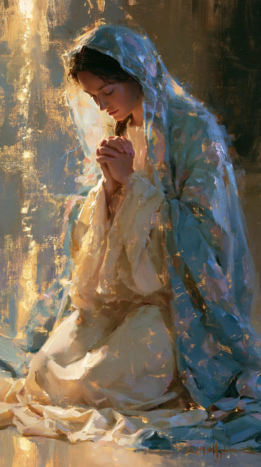 Virgin Mary in Prayer - Impressionist · Portrait n° 10