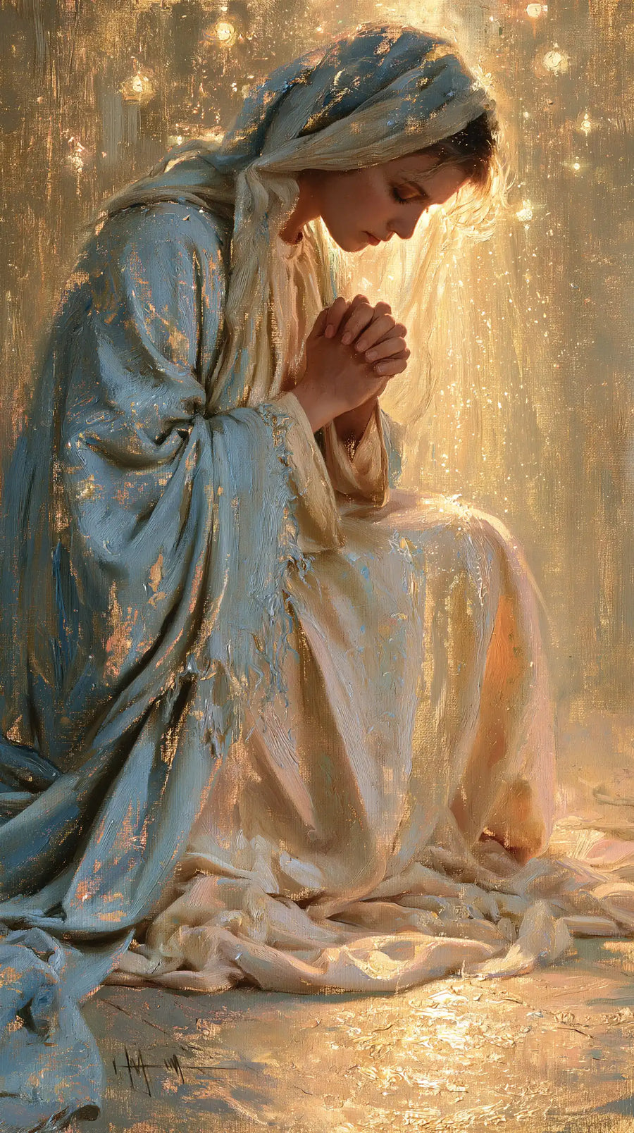 Virgin Mary in Prayer - Impressionist · Portrait n° 17
