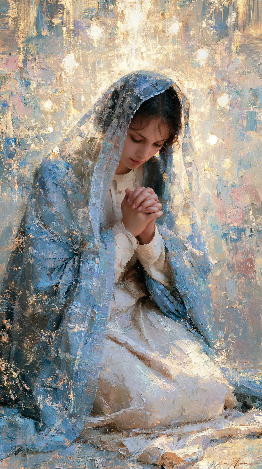 Virgin Mary in Prayer - Impressionist · Portrait n° 18